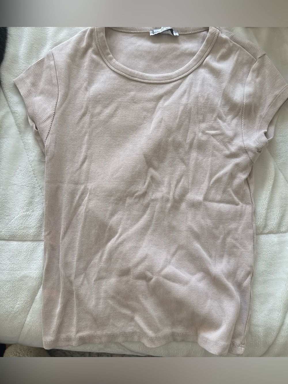 Girls' Short Sleeve Ribbed Tee - Light Pink